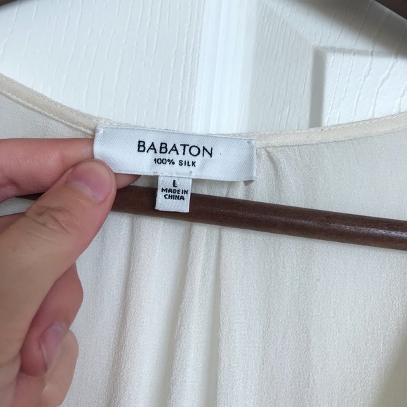 Babaton “Alexander” blouse, creamy white sz Large - Picture 2 of 4